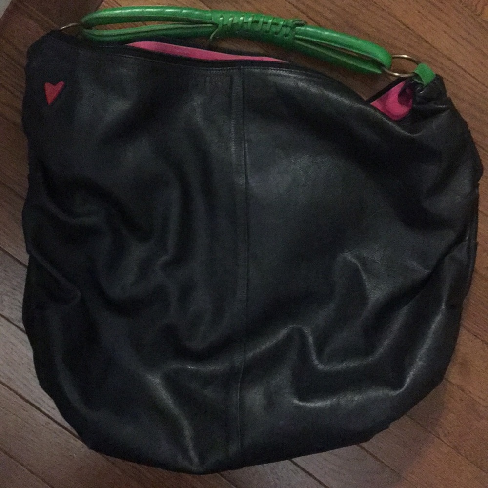 Tbags Los Angeles Black Leather tote bag